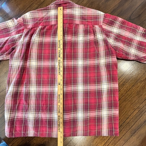 Vintage Eddie Bauer ladies boxy button down plaid top made in Hong Kong sz Large - Picture 15 of 15